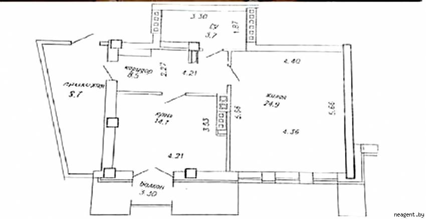 1-комнатная квартира, Одинцова пер., 5, 1341 рублей: фото 14