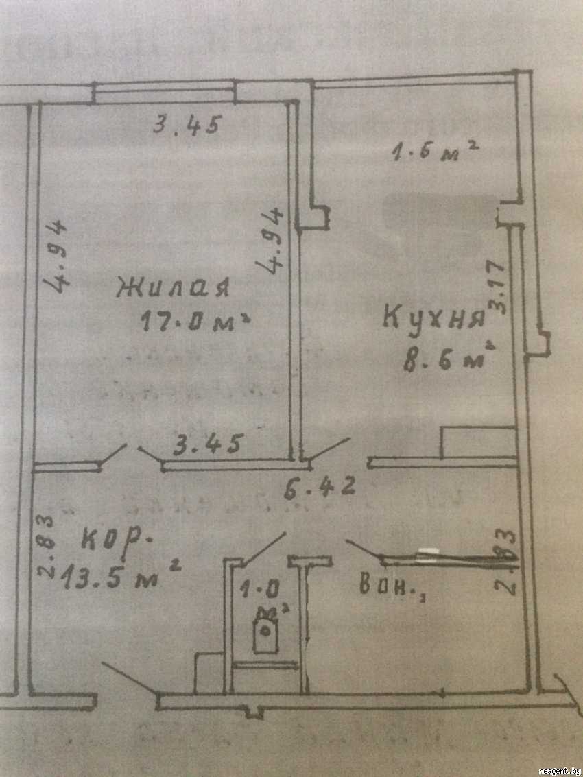 1-комнатная квартира, ул. Тимошенко, 32, 680 рублей: фото 1