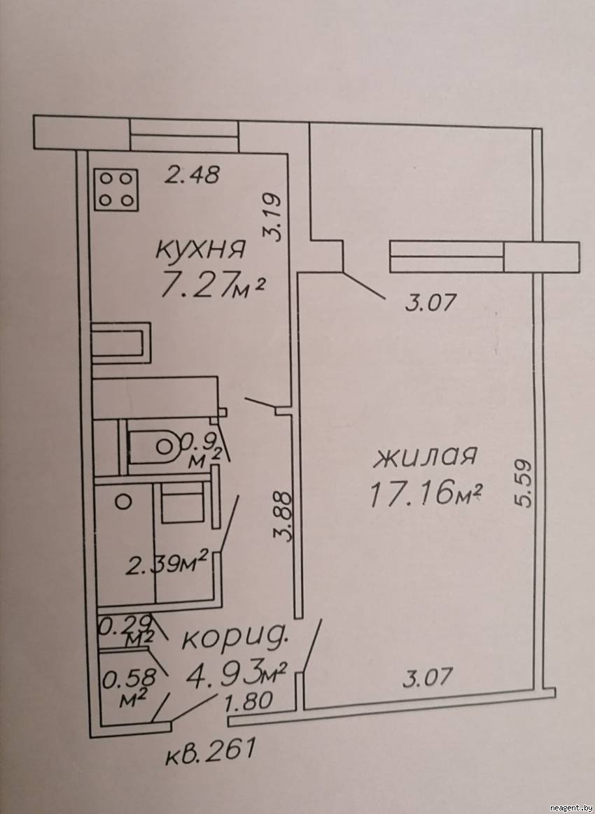 1-комнатная квартира, , 1165 рублей: фото 12