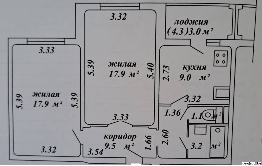 2-комнатная квартира, ул. Колесникова, 8, 235500 рублей: фото 19
