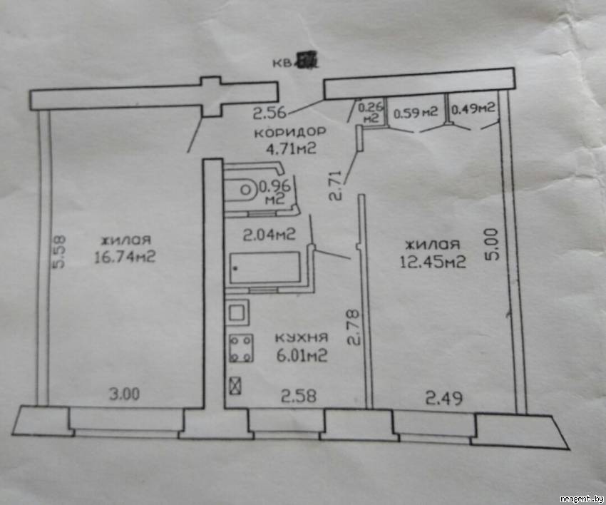 2-комнатная квартира, ул. Аэродромная, 5, 173239 рублей: фото 18