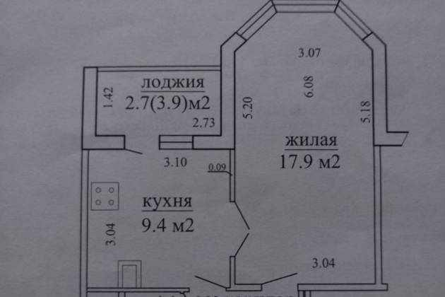 1-комнатная квартира, ул. Иосифа Жиновича, за 779 р.