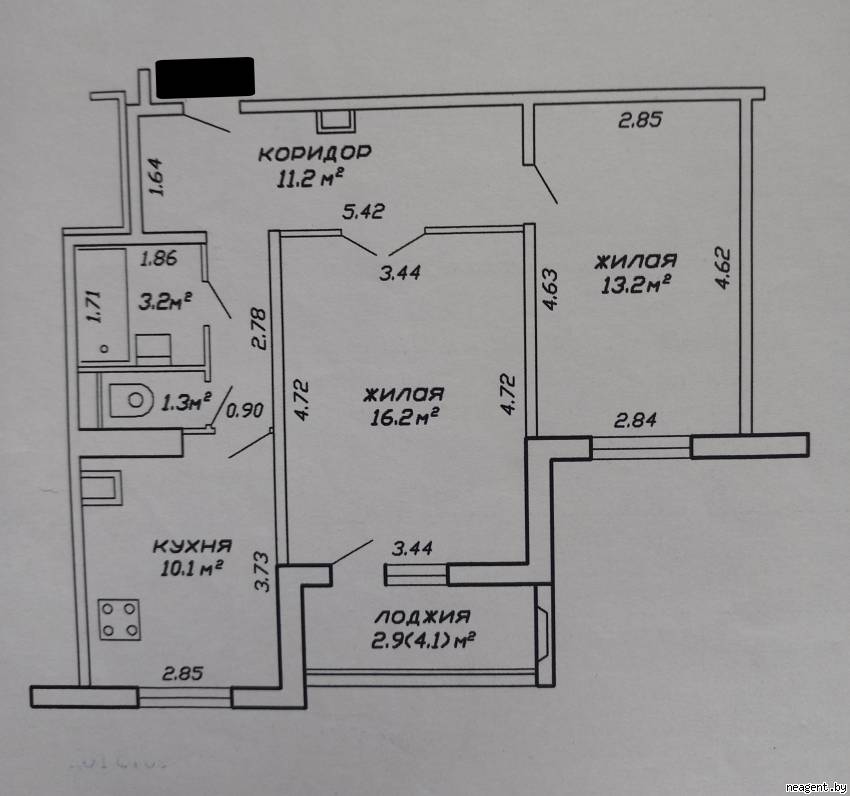 2-комнатная квартира, ул. Кунцевщина, 23, 265000 рублей: фото 16