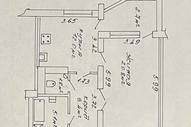 1-комнатная квартира, Бельского ул., за 1244 р.