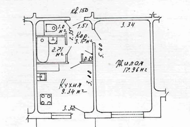 1-комнатная квартира, Одинцова ул., за 172767 р.