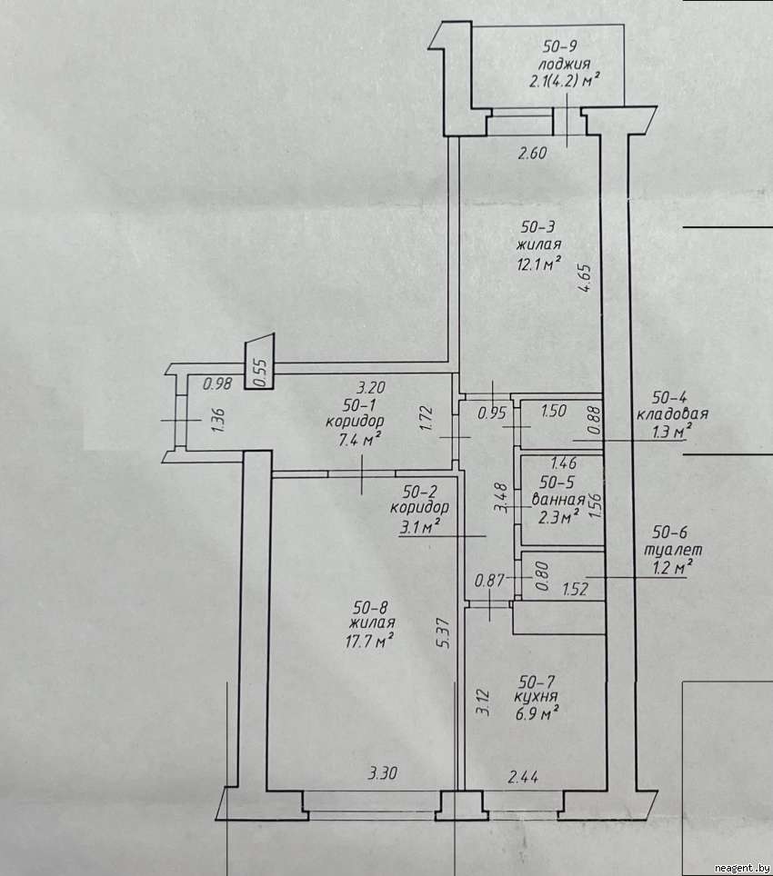 2-комнатная квартира, ул. Менделеева, 1, 225043 рублей: фото 14