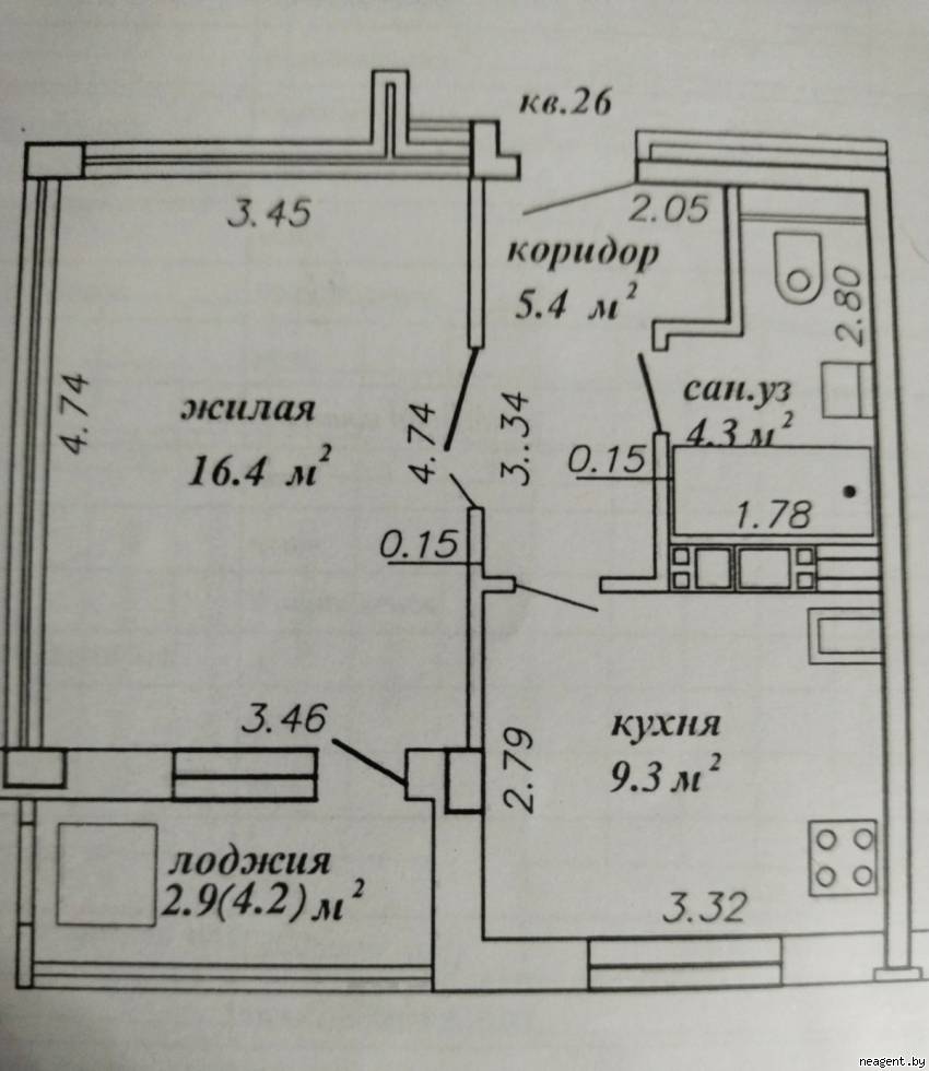 1-комнатная квартира, ул. Сухаревская, 46, 214359 рублей: фото 1