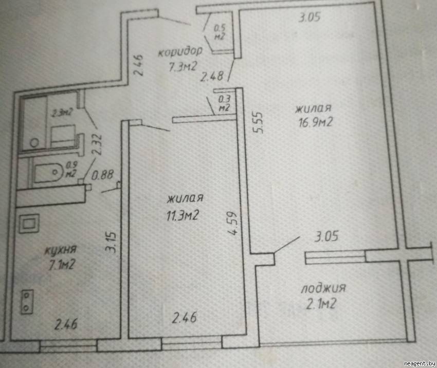 2-комнатная квартира, ул. Калиновского, 70, 1417 рублей: фото 27