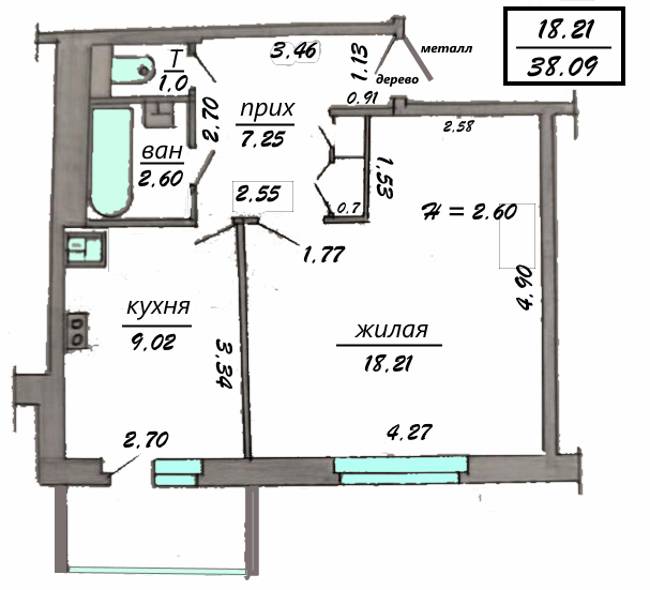 1-комнатная квартира, Чкалова, 49/1, 93232 рублей: фото 16