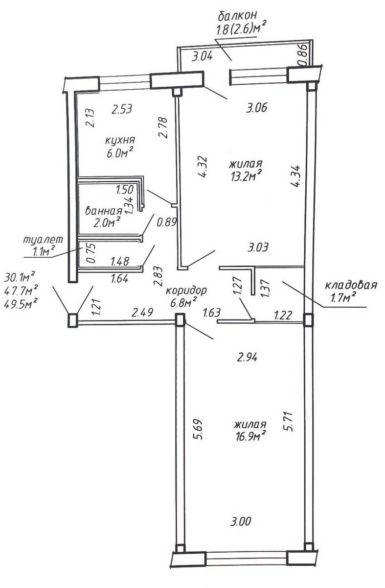 2-комнатная квартира, ул. Червякова, 18, 1258 рублей: фото 15