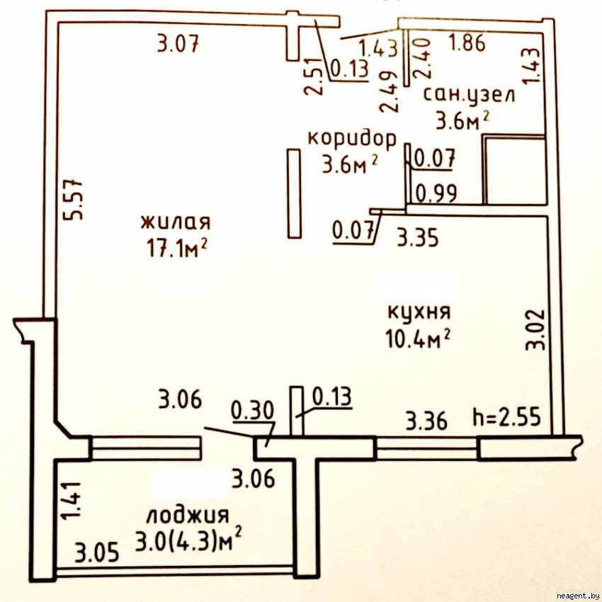 1-комнатная квартира, Независимости просп., 300/3, 190434 рублей: фото 4