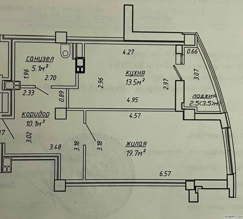 1-комнатная квартира, ул. Скрыганова, 4/Б, 1422 рублей: фото 16