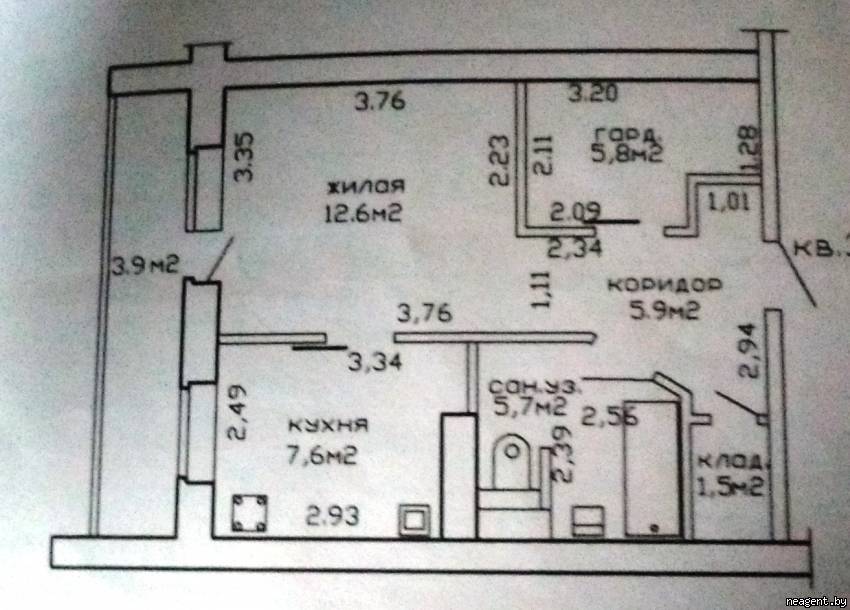 1-комнатная квартира, ул. Гамарника, 27, 1122 рублей: фото 2