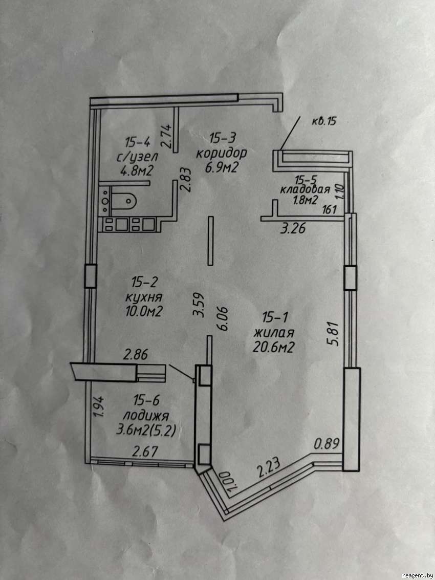 1-комнатная квартира, ул. Гамарника, 16 А, 1096 рублей: фото 9