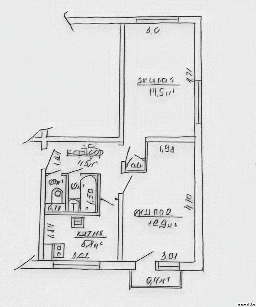 2-комнатная квартира, Новая Заря, 14, 97871 рублей: фото 15