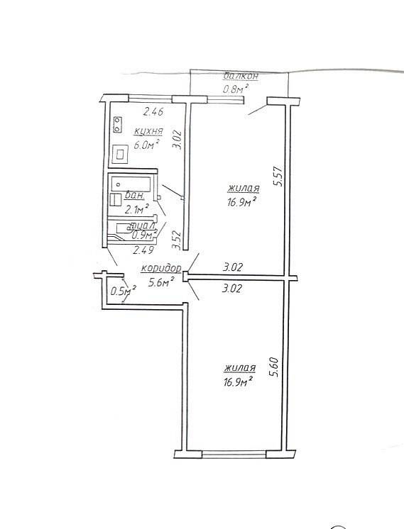 2-комнатная квартира, Независимости просп., 149, 261069 рублей: фото 1