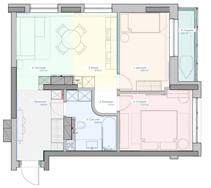 3-комнатная квартира, ул. Аэродромная, 26, 341067 рублей: фото 4