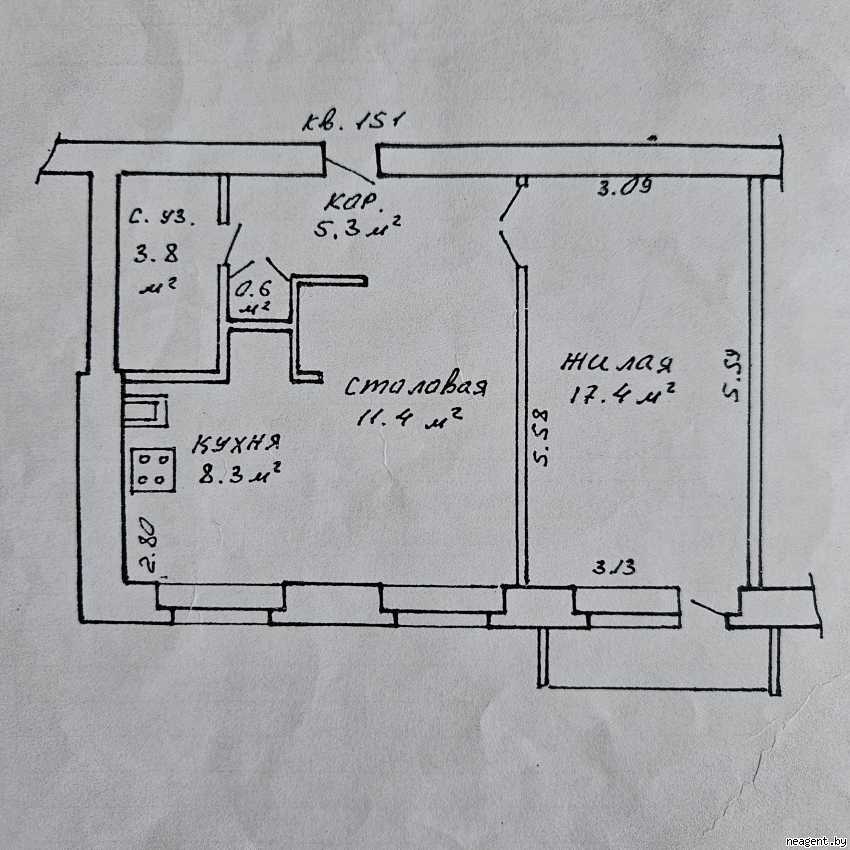 2-комнатная квартира, ул. Червякова, 8, 1200 рублей: фото 6
