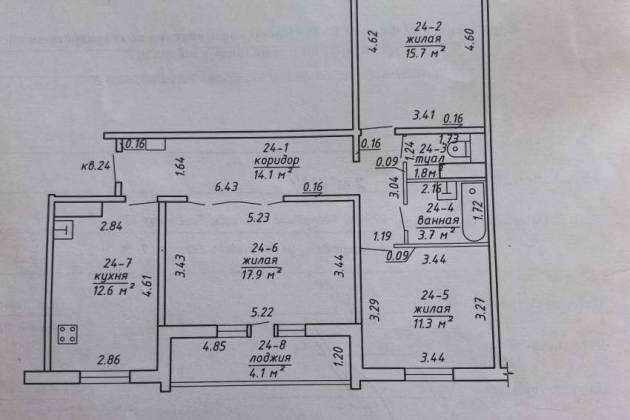 3-комнатная квартира, Барановичи, Ф. Скорины, за 60000 р.