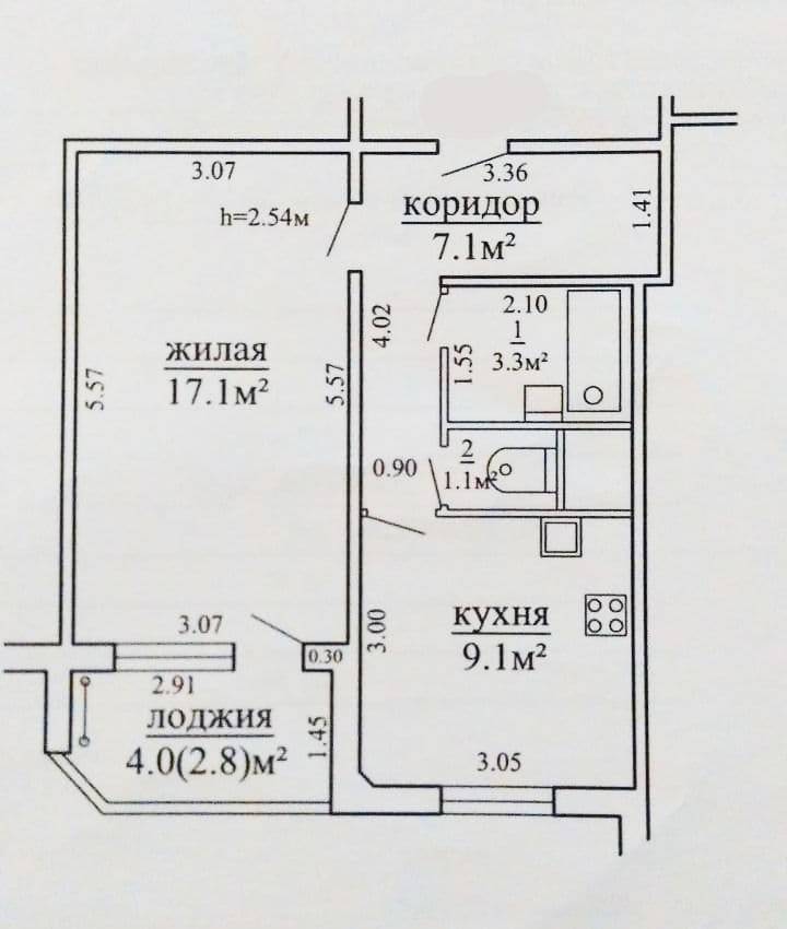 1-комнатная квартира, ул. Балтийская, 2, 1046 рублей: фото 10