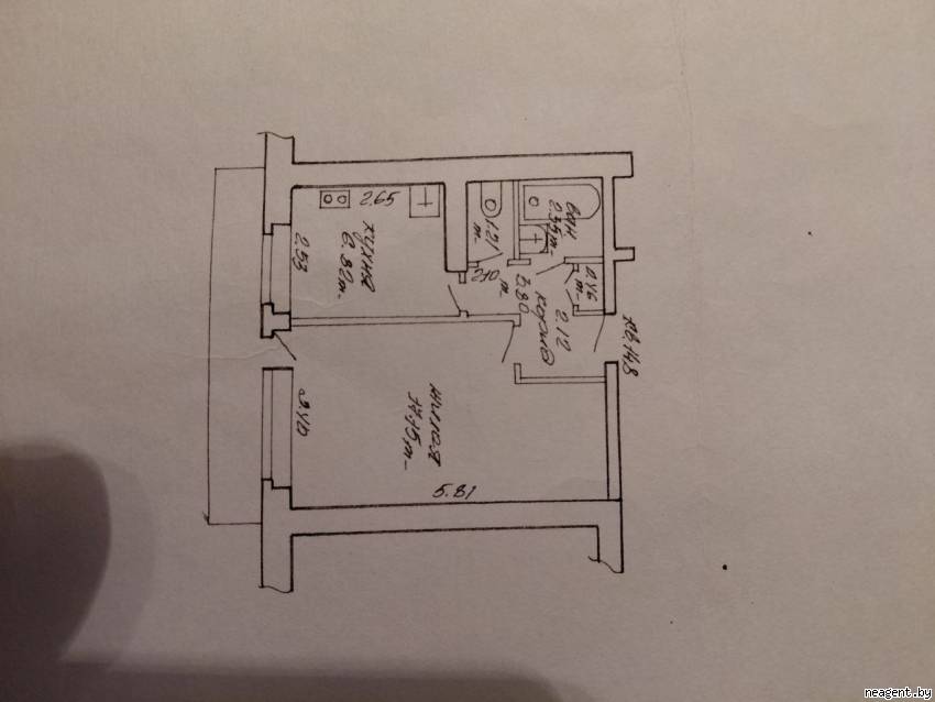 1-комнатная квартира, Цнянская, 13, 998 рублей: фото 5