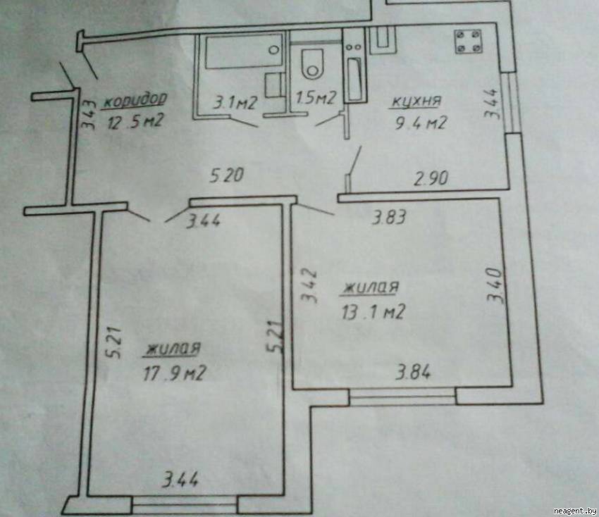 2-комнатная квартира, ул. Плеханова, 48, 1135 рублей: фото 10