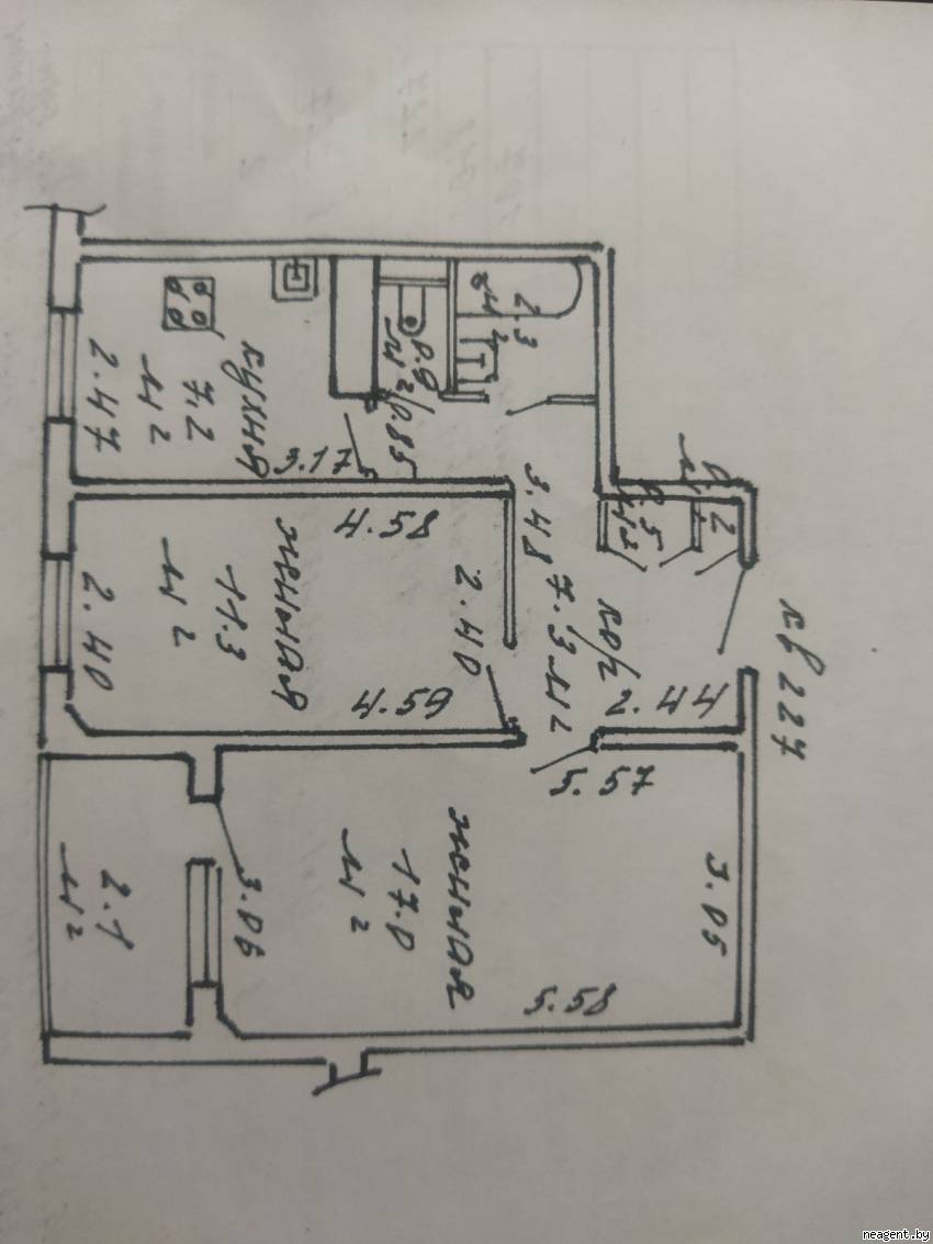 2-комнатная квартира, ул. Менделеева, 30, 1548 рублей: фото 13