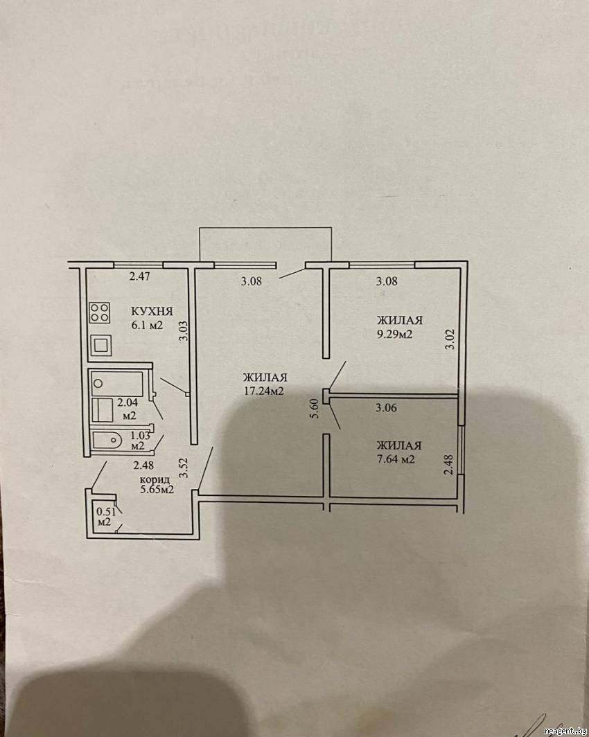 3-комнатная квартира, Рокоссовского просп., 47, 1899 рублей: фото 13
