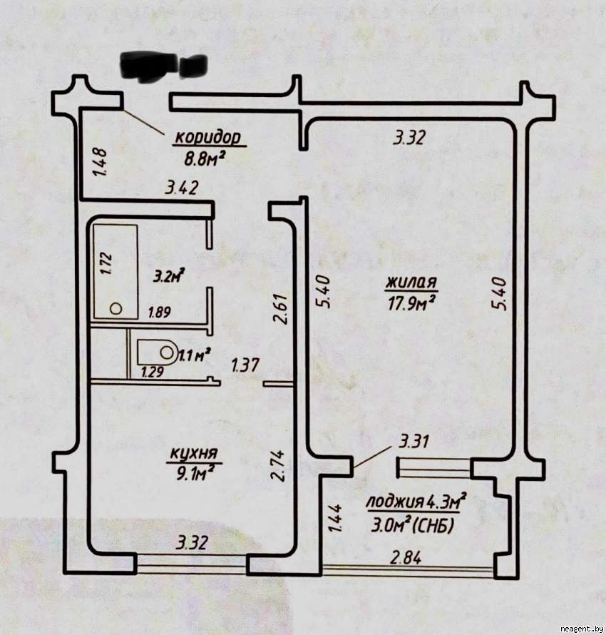 1-комнатная квартира,  ул. Игнатовского, 85000 рублей: фото 10