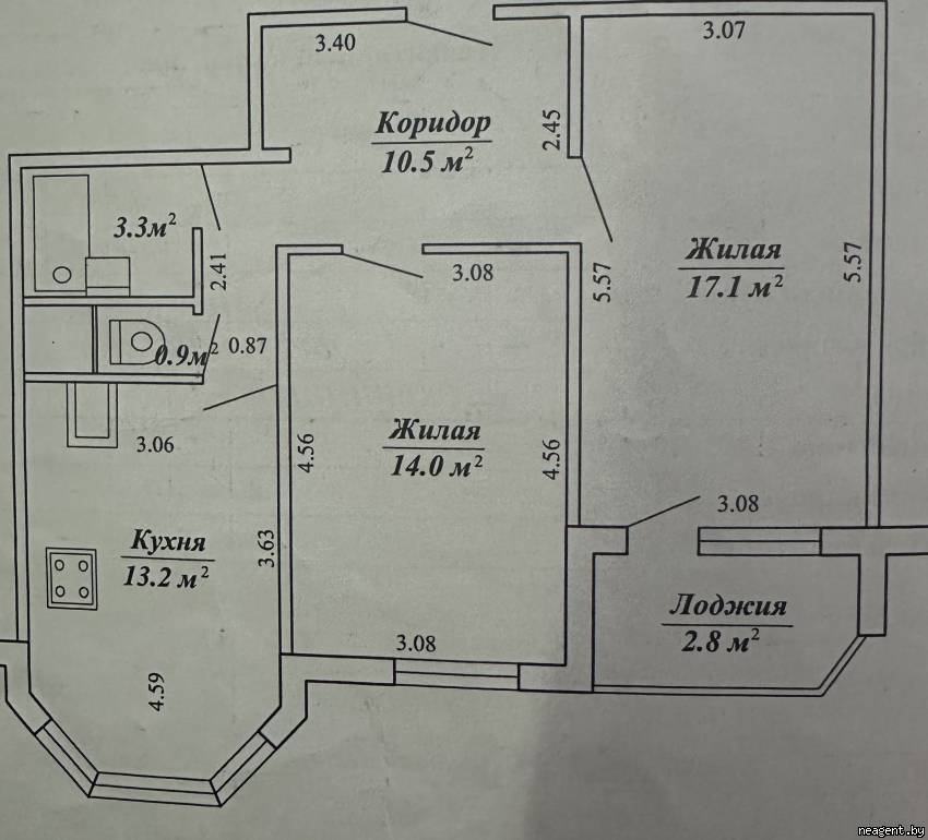 2-комнатная квартира, , 1830 рублей: фото 19