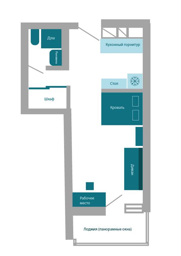 1-комнатная квартира, ул. Игоря Лученка, 11, 1219 рублей: фото 16