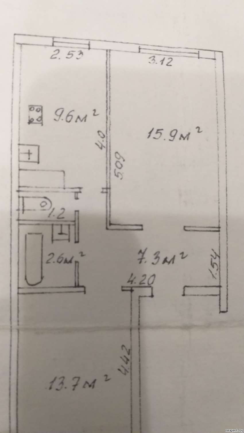 2-комнатная квартира, Почтовая, 28, 102818 рублей: фото 4