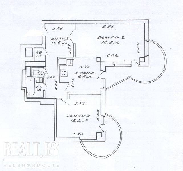 2-комнатная квартира, ул. Веры Хоружей, 18/1, 1424 рублей: фото 9