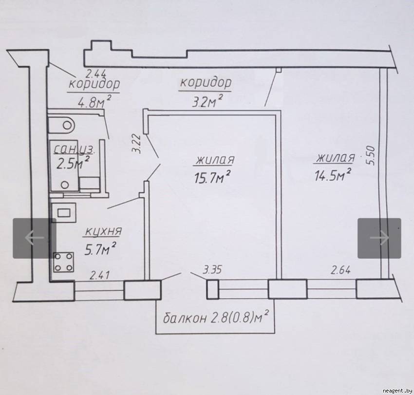 2-комнатная квартира, ул. Маяковского, 10, 1400 рублей: фото 17