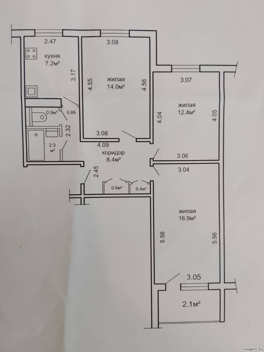 3-комнатная квартира, ул. Никифорова, 41, 339423 рублей: фото 8