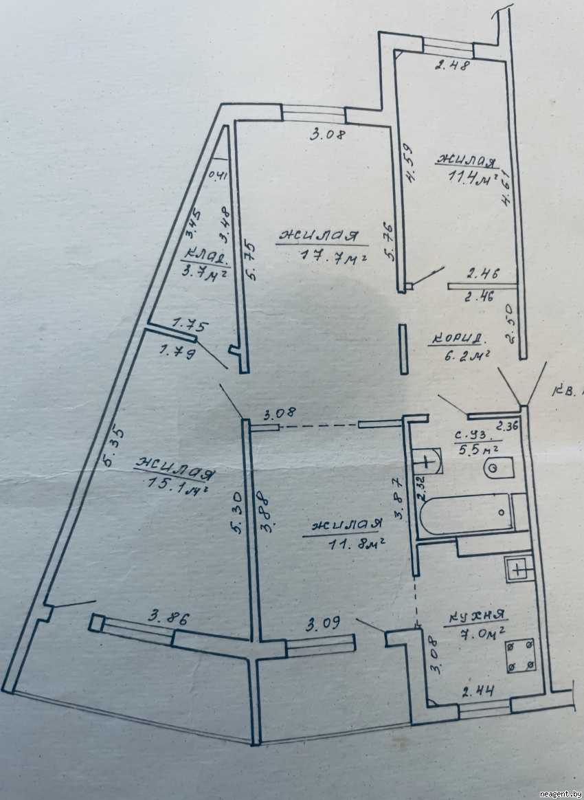4-комнатная квартира, ул. Радужная, 4/1, 2030 рублей: фото 9