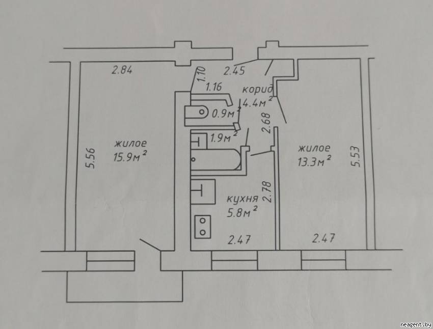 2-комнатная квартира, ул. Комсомольская, 46, 200654 рублей: фото 7