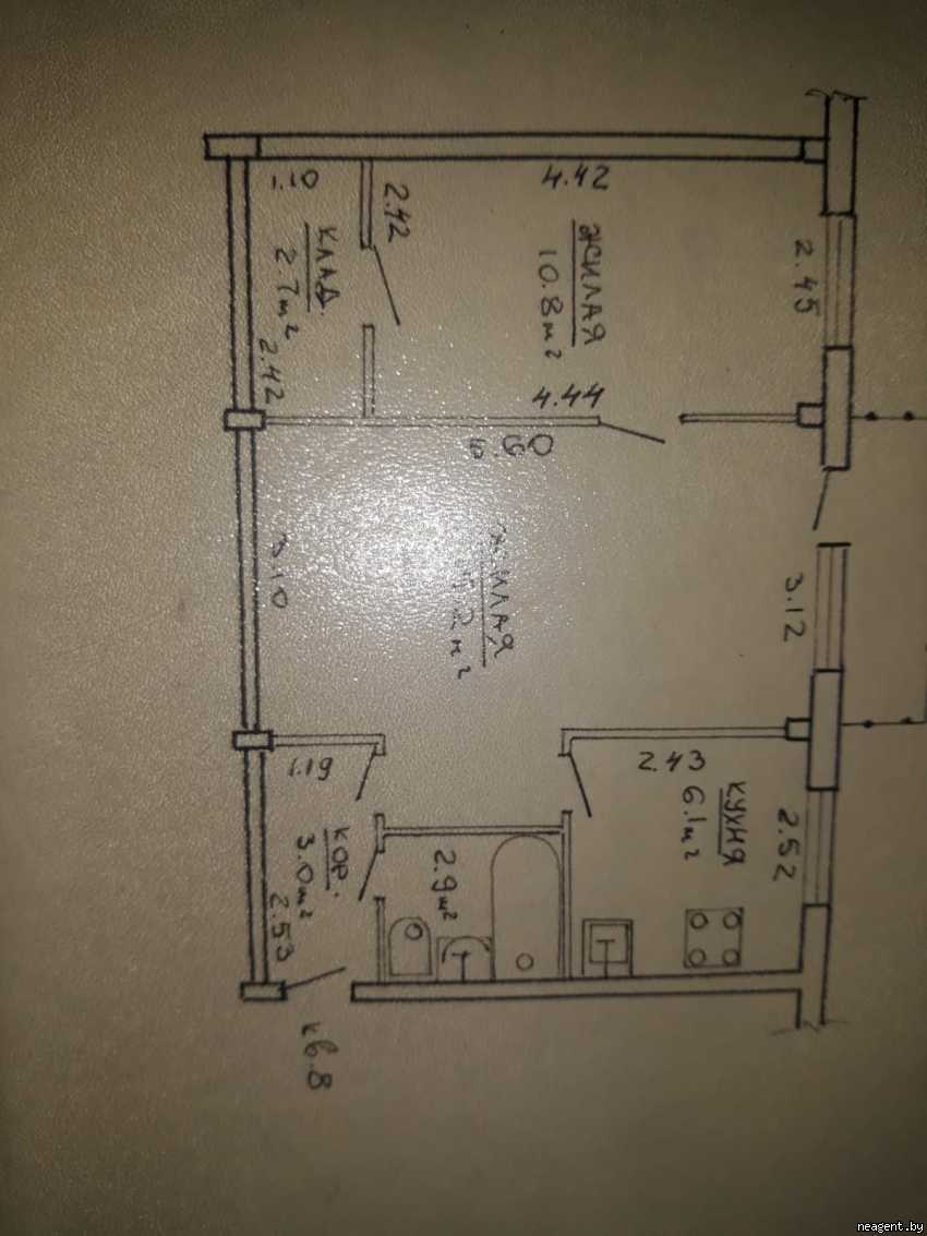 2-комнатная квартира, ул. Скрыганова, 11, 1550 рублей: фото 12
