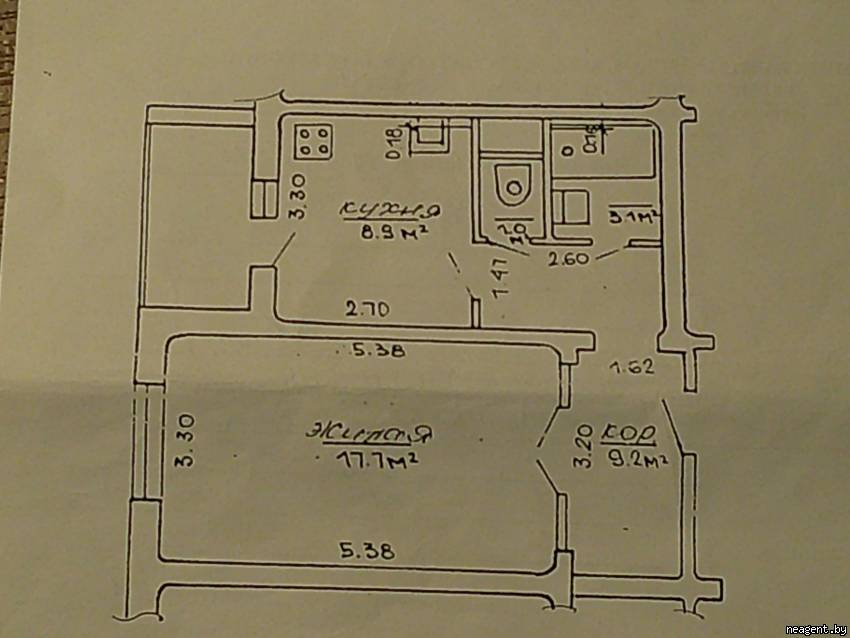 1-комнатная квартира, улица Лобанка, 28/1, 1020 рублей: фото 9