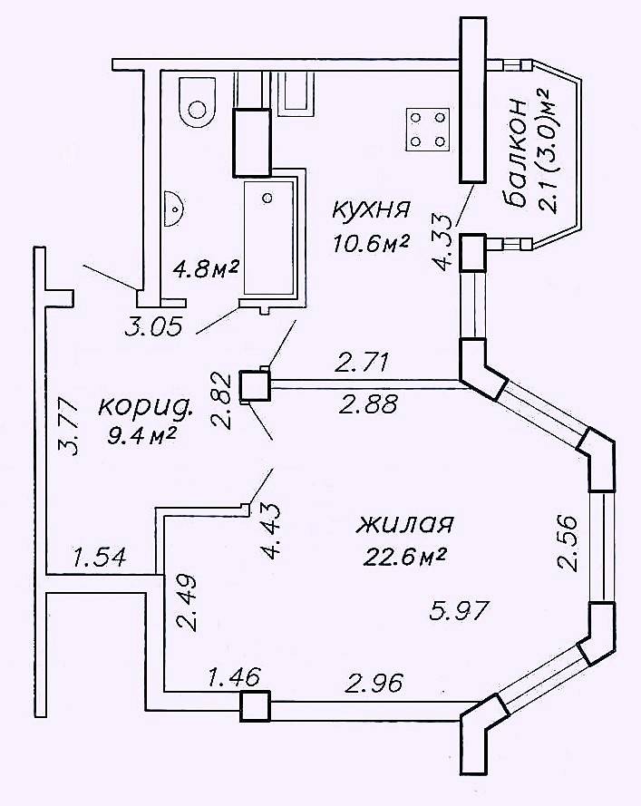 1-комнатная квартира, ул. Лобанка, 78, 913 рублей: фото 9