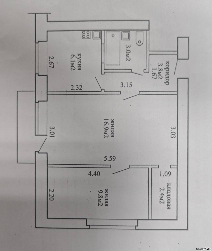 2-комнатная квартира, ул. Народная, 33, 1416 рублей: фото 7
